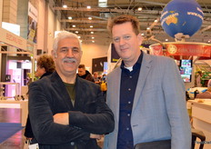 Vali Baniameri from Hortiwissen GmbH and Wouter Heezen with de Gier Drives are glad to meet eachother the show.